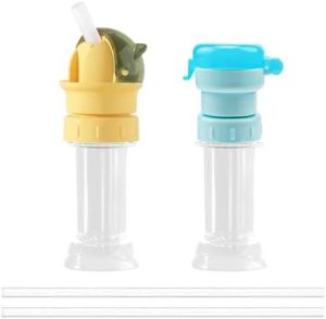 0XBIT 2er Set Trinkflasche Deckel mit Strohhalm – Silikon Ersatz für Wasserflaschen, perfekt für unterwegs