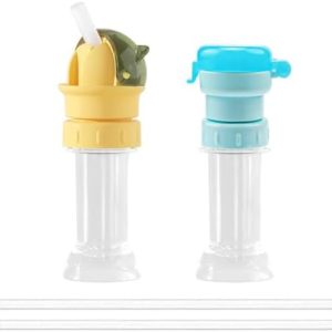 0XBIT 2er Set Trinkflasche Deckel mit Strohhalm – Silikon Ersatz für Wasserflaschen, perfekt für unterwegs