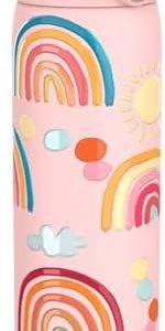 ion8 Leichte 600 ml Stahl-Trinkflasche - Auslaufsicher mit Einhandöffnung für Unterwegs, spülmaschinenfest und praktisch