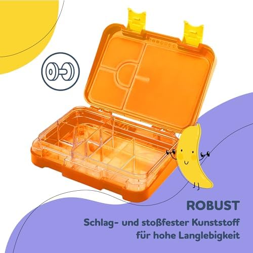 schmatzfatz Brotdose Kinder BPA-frei und auslaufsicher – perfekte Lunchbox für die Schule mit Fächern