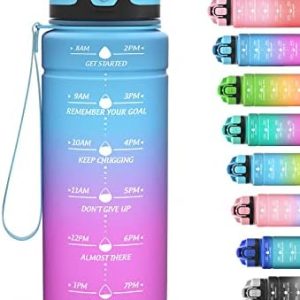 Sport Trinkflasche BPA-frei 500ml, 700ml, 1L – Auslaufsicher & mit Zeitmarkierung für Schule, Fitness & Sport!