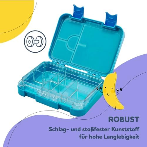 schmatzfatz Brotdose Kinder BPA-frei und auslaufsicher – perfekte Lunchbox für die Schule mit Fächern
