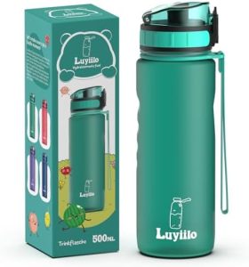 Luyiilo Kinder Trinkflasche 500ml - Auslaufsicher & BPA-frei mit Fruchteinsatz - Ideal für Schule & Sport (Grün)