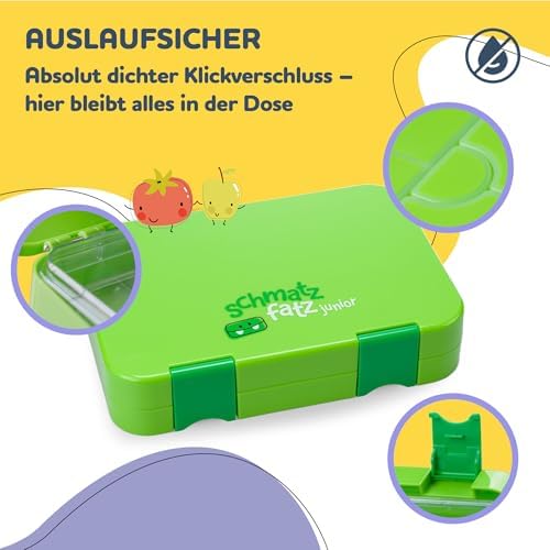 schmatzfatz Brotdose Kinder BPA-frei und auslaufsicher – perfekte Lunchbox für die Schule mit Fächern