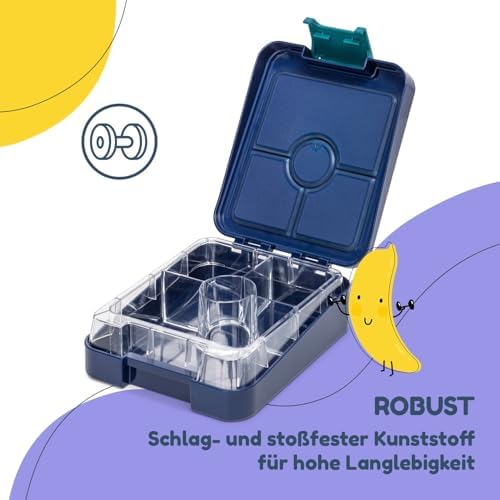 schmatzfatz Brotdose Kinder BPA-frei und auslaufsicher – perfekte Lunchbox für die Schule mit Fächern