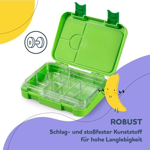 schmatzfatz Brotdose Kinder BPA-frei und auslaufsicher – perfekte Lunchbox für die Schule mit Fächern