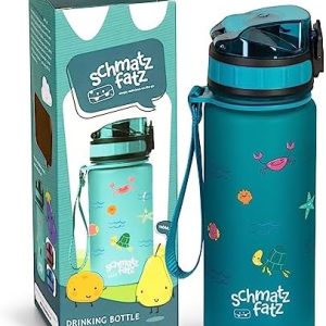 schmatzfatz Kinder Trinkflasche 400ml - Auslaufsicher, BPA-frei, ideal für Schule & Sport, mit 1-Klick Verschluss und Fr