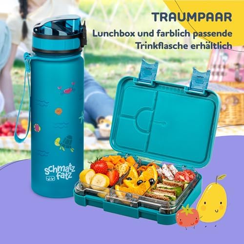 schmatzfatz Brotdose Kinder BPA-frei und auslaufsicher – perfekte Lunchbox für die Schule mit Fächern