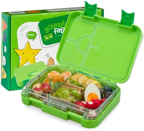 schmatzfatz Brotdose Kinder BPA-frei und auslaufsicher – perfekte Lunchbox für die Schule mit Fächern