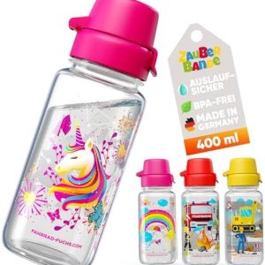 Einhorn Trinkflasche für Kinder – auslaufsicher, 400 ml, BPA-frei, spülmaschinenfest, ideal für Schulpausen – Made in Ge