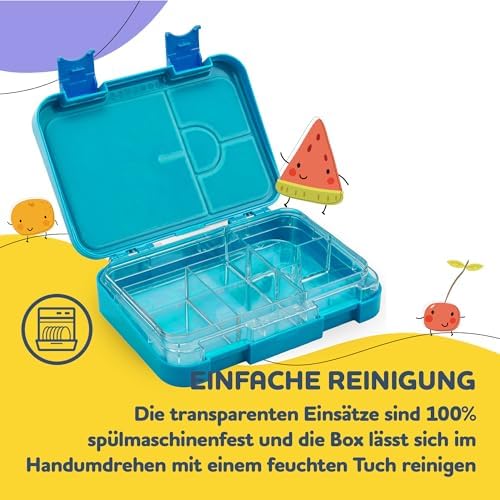 schmatzfatz Brotdose Kinder BPA-frei und auslaufsicher – perfekte Lunchbox für die Schule mit Fächern