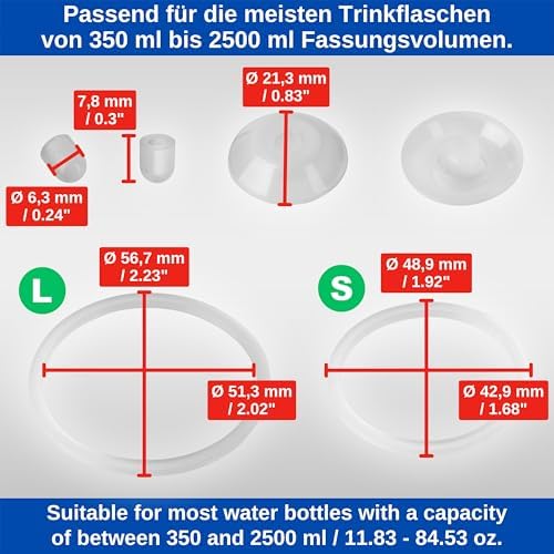 Ersatz Dichtringe Set für 720°DGREE uberBottle & Super Sparrow – Silikon-Dichtungen für 500 ml Trinkflaschen, ideal für