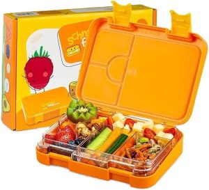 Schmatzfatz Junior Bento Brotdose - Auslaufsicher & Unterteilt für Kindergarten, Bunte BPA-freie Lunchbox für Kinder