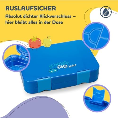 schmatzfatz Brotdose Kinder BPA-frei und auslaufsicher – perfekte Lunchbox für die Schule mit Fächern