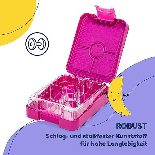 schmatzfatz Brotdose Kinder BPA-frei und auslaufsicher – perfekte Lunchbox für die Schule mit Fächern