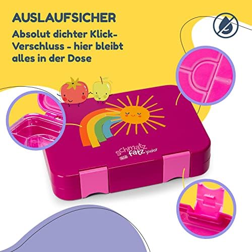 schmatzfatz Brotdose Kinder BPA-frei und auslaufsicher – perfekte Lunchbox für die Schule mit Fächern
