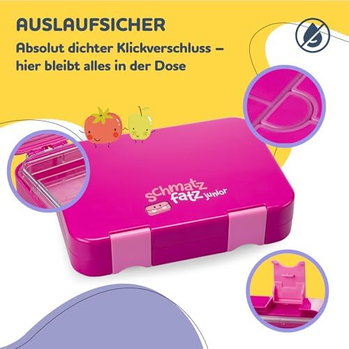 schmatzfatz Brotdose Kinder BPA-frei und auslaufsicher – perfekte Lunchbox für die Schule mit Fächern
