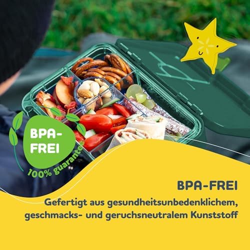 schmatzfatz Brotdose Kinder BPA-frei und auslaufsicher – perfekte Lunchbox für die Schule mit Fächern