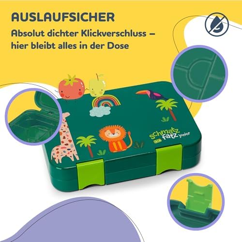 schmatzfatz Brotdose Kinder BPA-frei und auslaufsicher – perfekte Lunchbox für die Schule mit Fächern