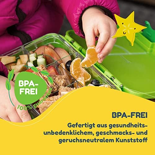 schmatzfatz Brotdose Kinder BPA-frei und auslaufsicher – perfekte Lunchbox für die Schule mit Fächern