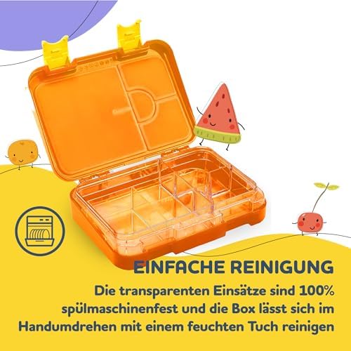 schmatzfatz Brotdose Kinder BPA-frei und auslaufsicher – perfekte Lunchbox für die Schule mit Fächern