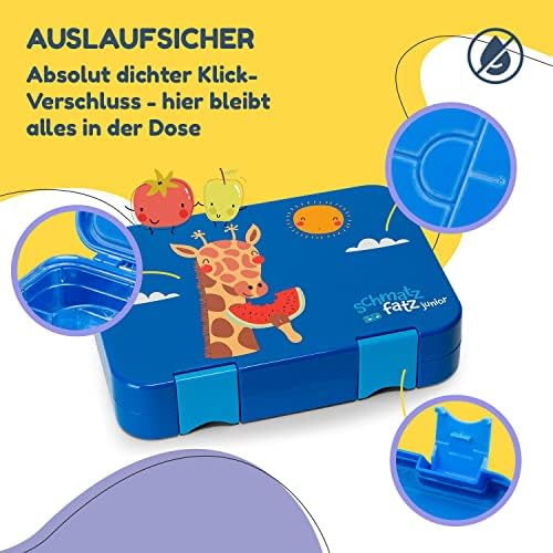 schmatzfatz Brotdose Kinder BPA-frei und auslaufsicher – perfekte Lunchbox für die Schule mit Fächern