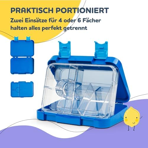 schmatzfatz Brotdose Kinder BPA-frei und auslaufsicher – perfekte Lunchbox für die Schule mit Fächern