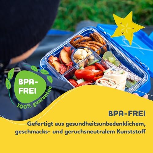 schmatzfatz Brotdose Kinder BPA-frei und auslaufsicher – perfekte Lunchbox für die Schule mit Fächern
