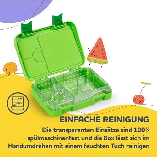 schmatzfatz Brotdose Kinder BPA-frei und auslaufsicher – perfekte Lunchbox für die Schule mit Fächern