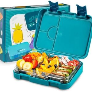 schmatzfatz Junior Brotdose für Kinder, Bunte & Auslaufsichere Bento Box, Ideal für Kita & Reisen