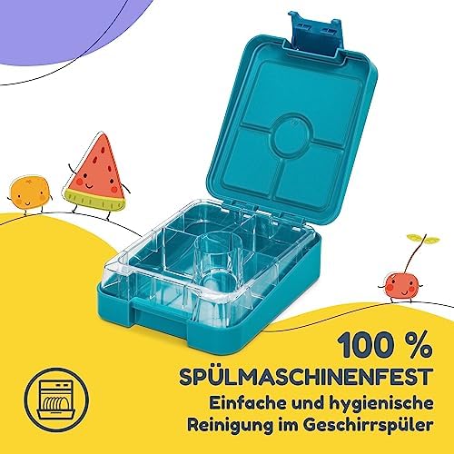 schmatzfatz Brotdose Kinder BPA-frei und auslaufsicher – perfekte Lunchbox für die Schule mit Fächern
