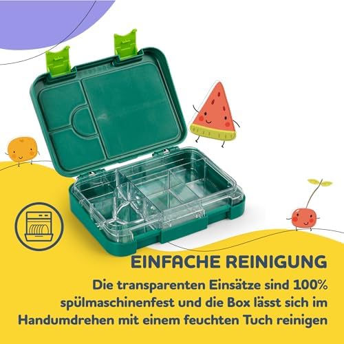 schmatzfatz Brotdose Kinder BPA-frei und auslaufsicher – perfekte Lunchbox für die Schule mit Fächern