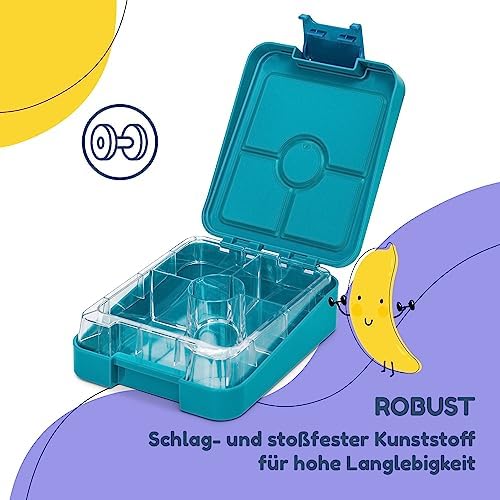 schmatzfatz Brotdose Kinder BPA-frei und auslaufsicher – perfekte Lunchbox für die Schule mit Fächern