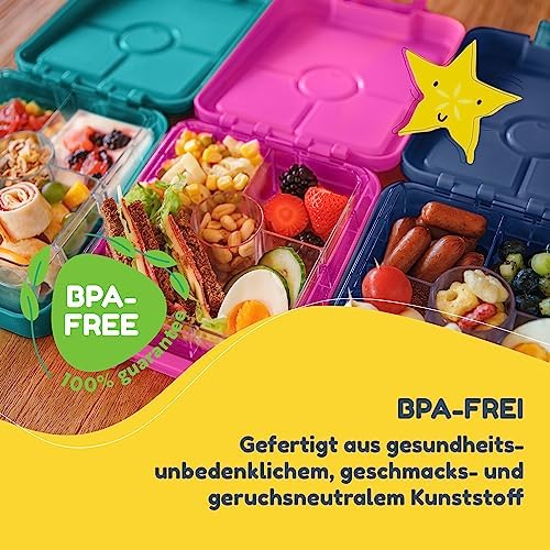 schmatzfatz Brotdose Kinder BPA-frei und auslaufsicher – perfekte Lunchbox für die Schule mit Fächern