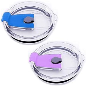 Ersatzdeckel 850 ml, auslaufsicher und spritzwassergeschützt, BPA-frei, Violett und Blau, 2 Stück für vielseitigen Einsa